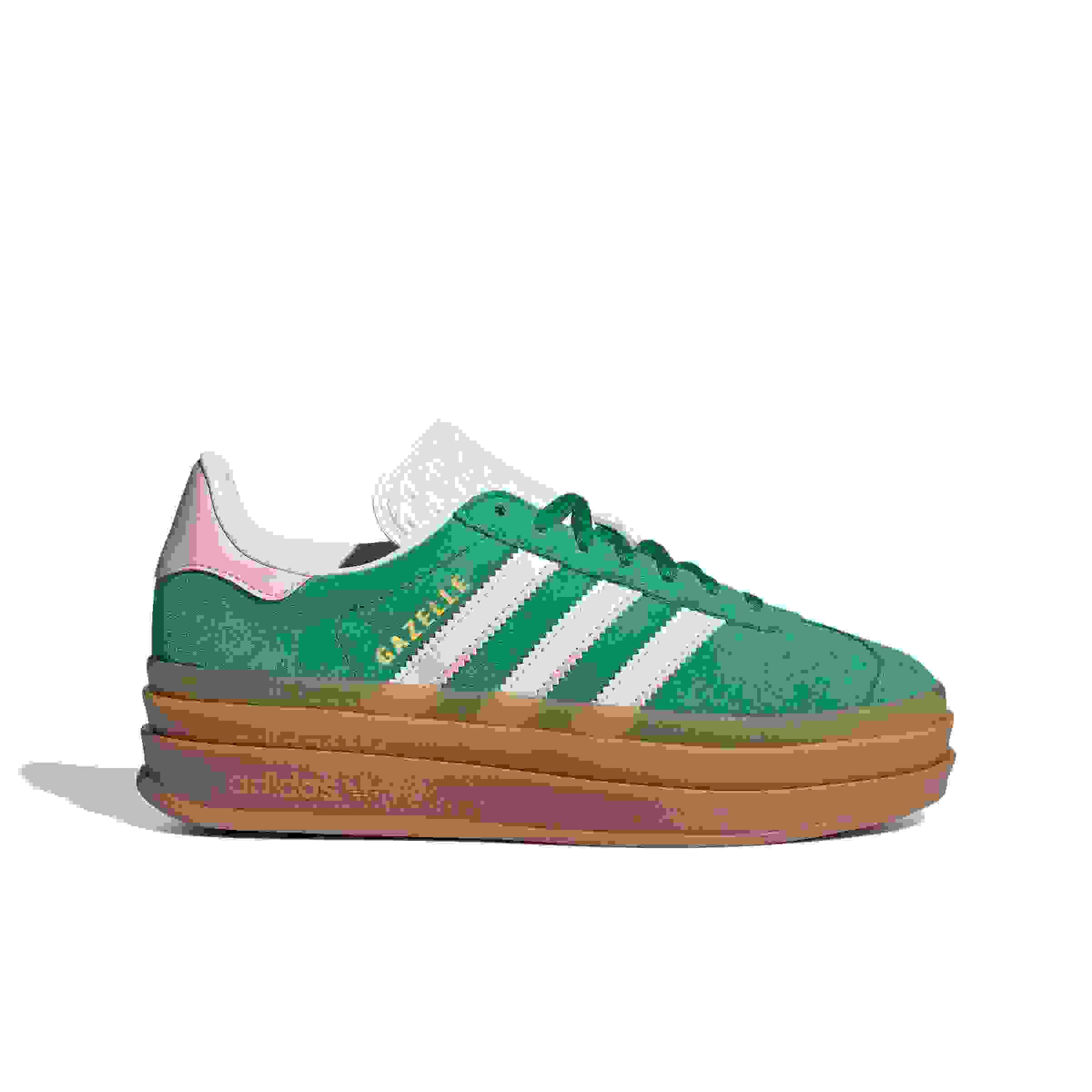 adidas Originals Gazelle Bold Grade School Girls' "Bold Green/Ftwr White/Gold Metallic" Shoe